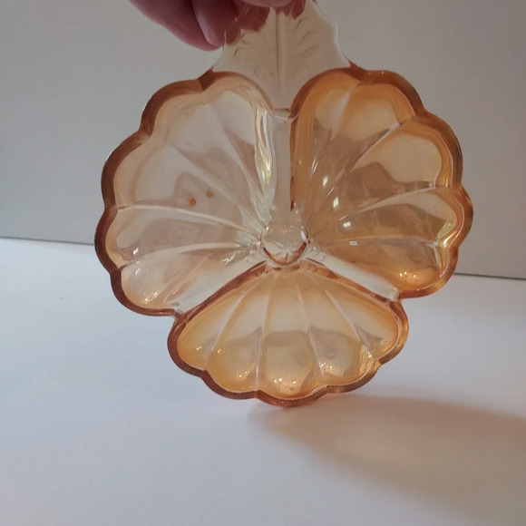 Vintage Jeanette Marigols Carnival Glass 3 Leaf Clover - Picture 7 of 12